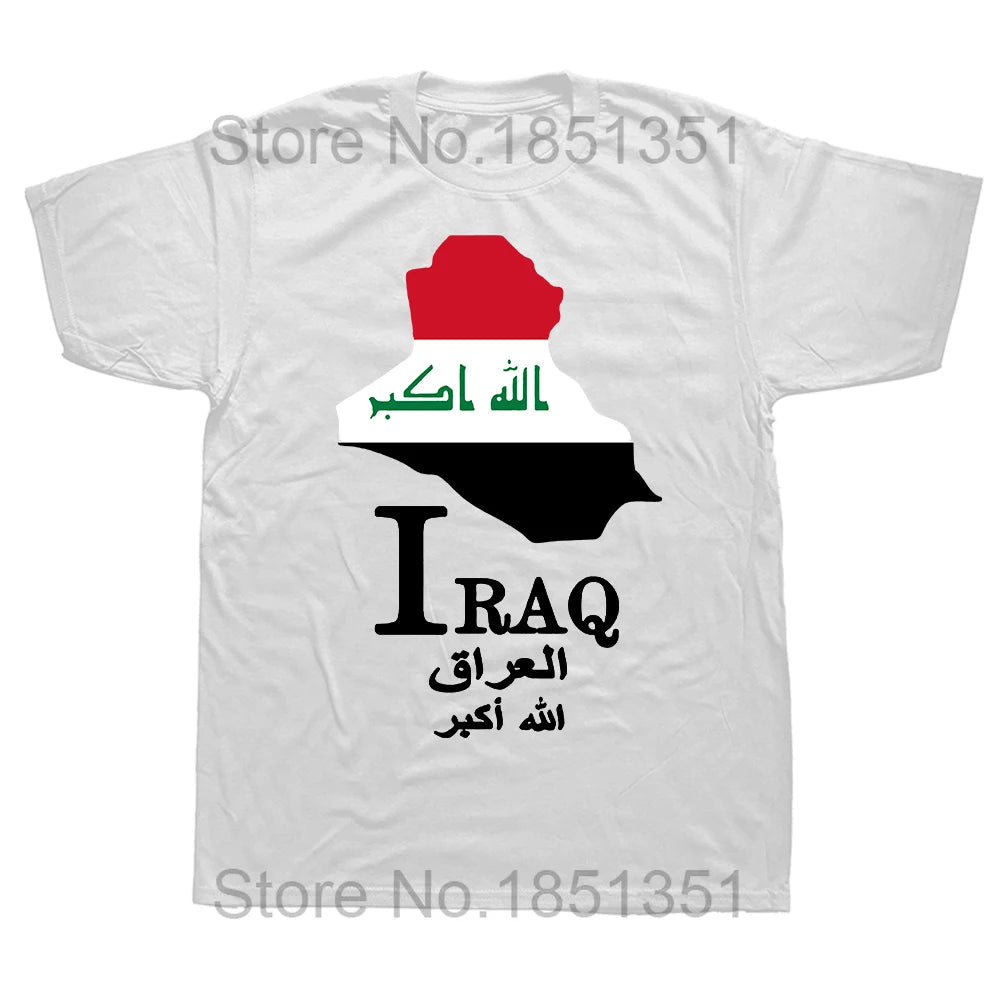 Funny Iraqi Iraq Girl Woman Flag T Shirts Summer Tee Tops Round Neck Short-Sleeve Fashion Tshirt Clothing Casual Basic T-shirts