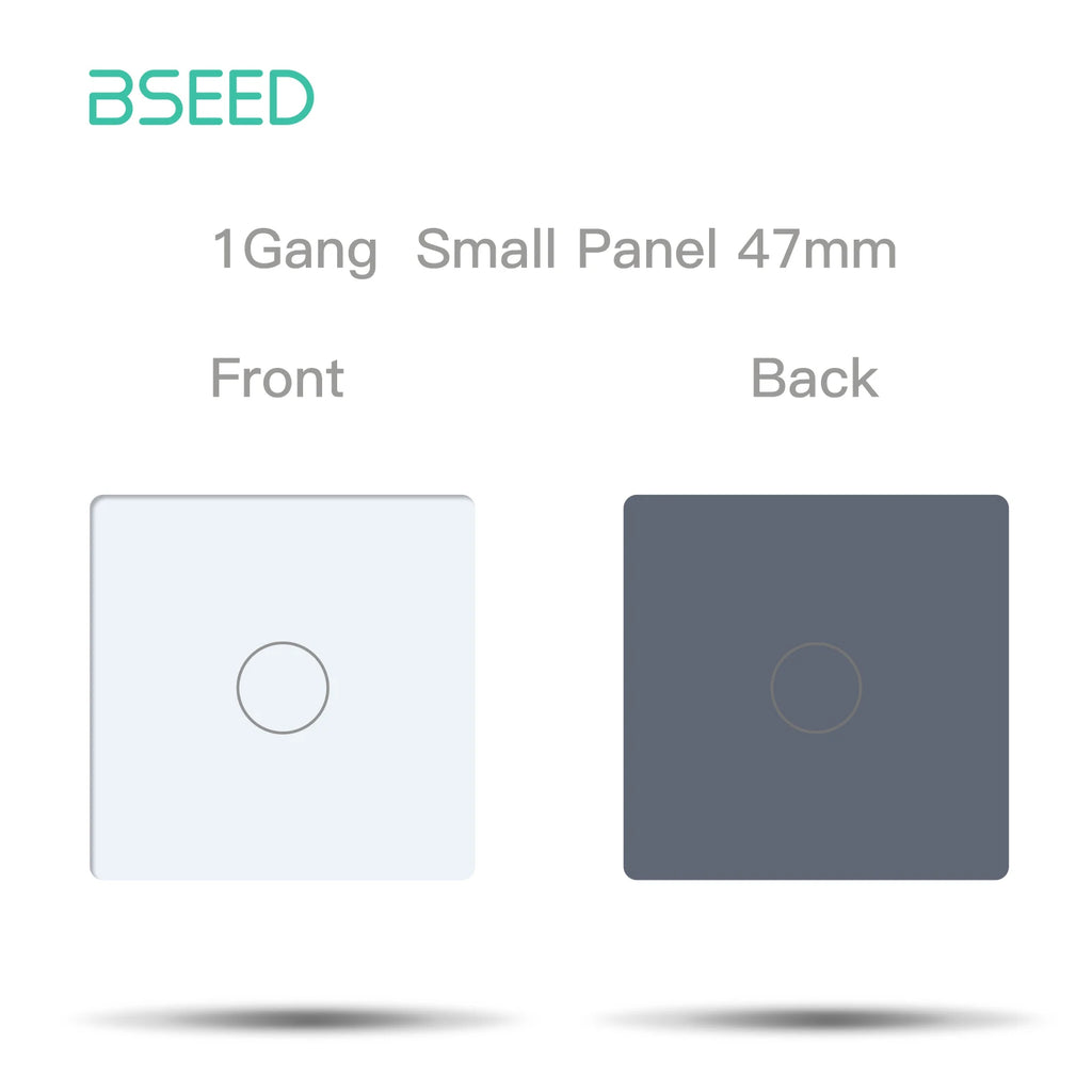 BSEED Wall Light Switches Small Glass Panel Parts 1/2/3Gang White Black Gold Touch Switches Crystal Parts 47mm