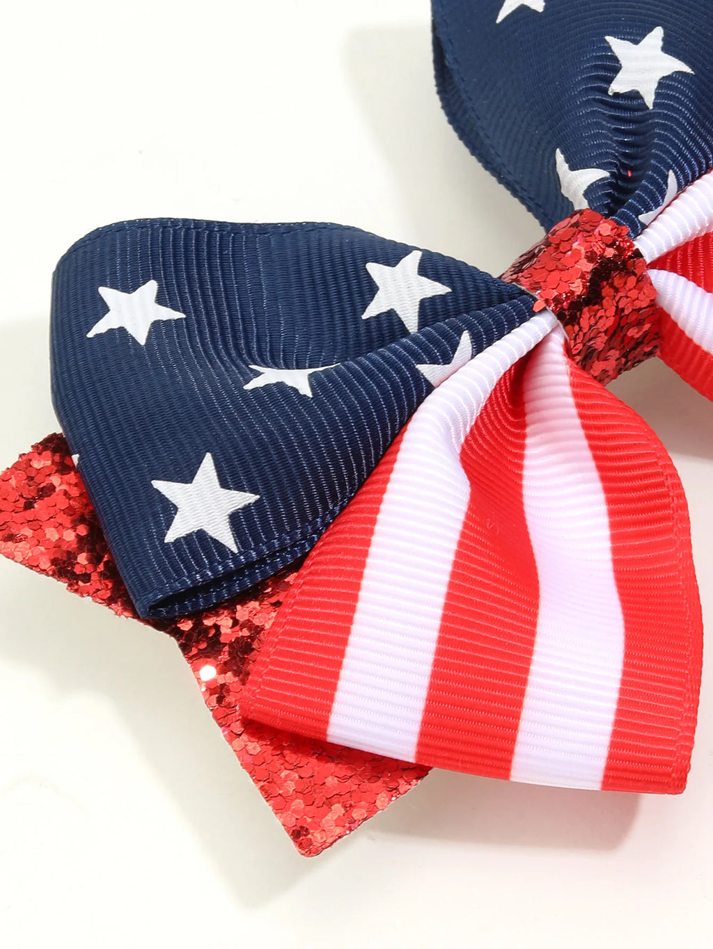 2Pcs USA Flag Bow Hair Clip Ribbon Patriotic American Flag Design Red White Blue Bow Barrettes For 4th Of July Party Accessories