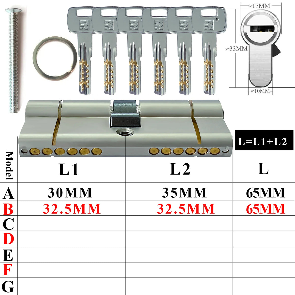 Customization: Open all household door locks with the same key. European standard high-quality 11 pin anti-theft lock cylinder