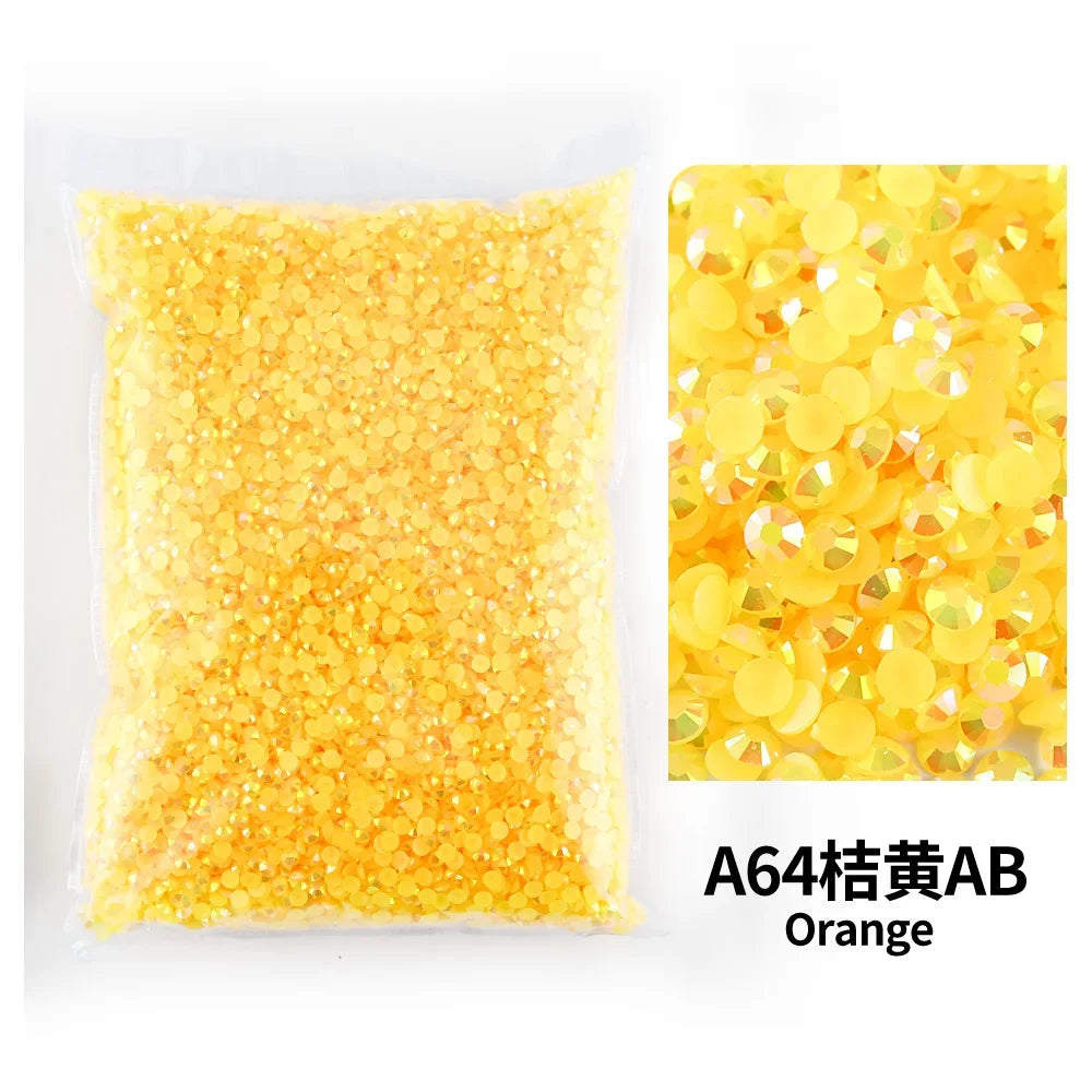 Yellow Series Flat Back Resin Rhinestone 3MM 4MM 5MM Non Hot Fix Jelly Rhinestones Stones For Craft DIY Tumblers Shoe Decoration