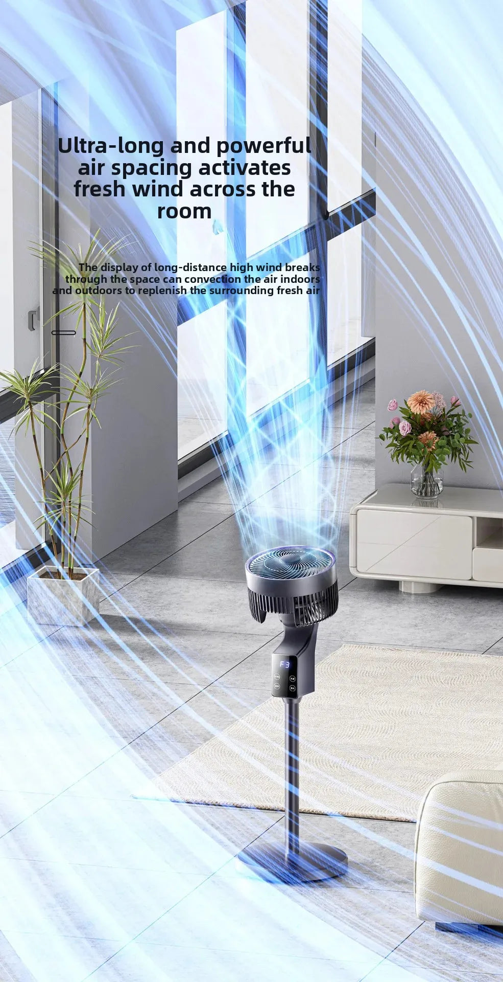 Air Circulator Fan with Aroma Diffuser,Long-Distance Oscillating Floor Fan for Home/Dorm,Energy-Saving 3-Speed Quiet Desk Fan
