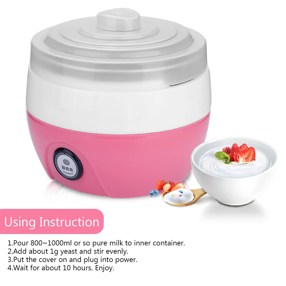 DIY Maker Household Automatic Electric Stainless Steel Inner Container Yogurt Machine Yogurt Maker Machine 1L for Kitchen Home