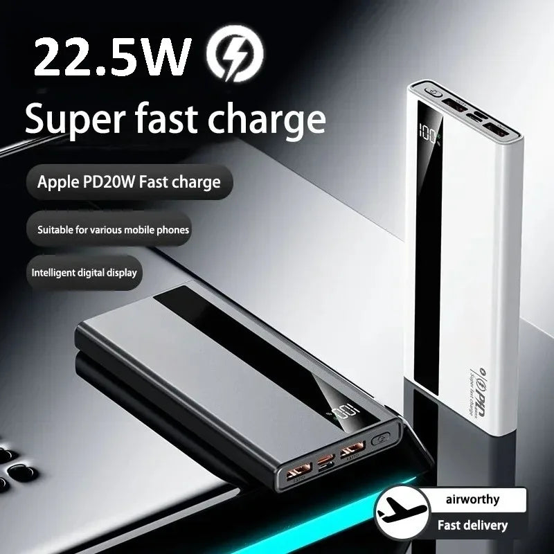 Portable 20000mAh Power Bank 22.5W Fast Charging External Battery High Capacity Universal Mobile Power Supply for IPhone Android