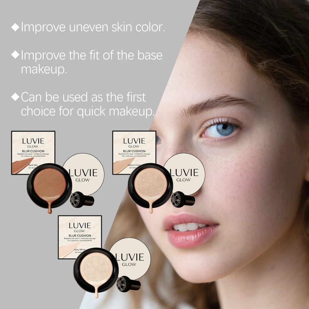 Mushroom Head Air Cushion Moisturizing Whitening Concealer CC Cream Foundation Waterproof Oil Control Long-Lasting Nude Makeup