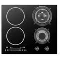New Products Kitchen Appliances Glass Panel 4 Burners Hybrid Hob With Gas / Induction / Ceramic Burner