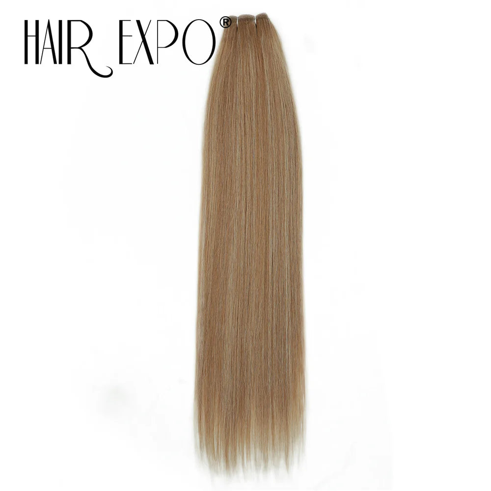 26" Bio Straight Hair Bundles Natural Soft Heat Resistant Fiber Synthetic Fiber Hair Extensions Protein Straight Hair Weave