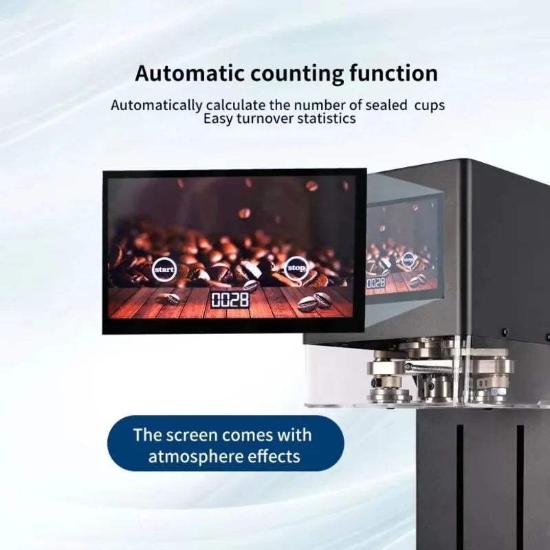 Newly Upgrade High Efficiency Can Sealing Machine Beverage Coffee Juice Soda PET Aluminum Can Lid Sealing Machine
