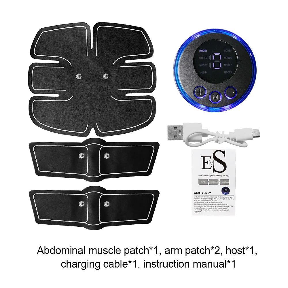 Smart Wireless EMS Muscle Stimulator USB Charged 19 Intensity Levels Abdomen Arm Leg Muscle Training Slimming Fitness Massager