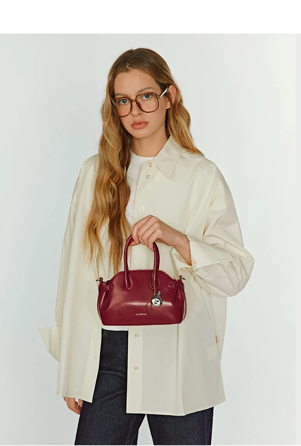 LA FESTIN Original Brand Women's Bag 2025 New Suede Bag Luxury Designer Handbag Boston Bag Shoulder Crossbody Bag Bowling Bag