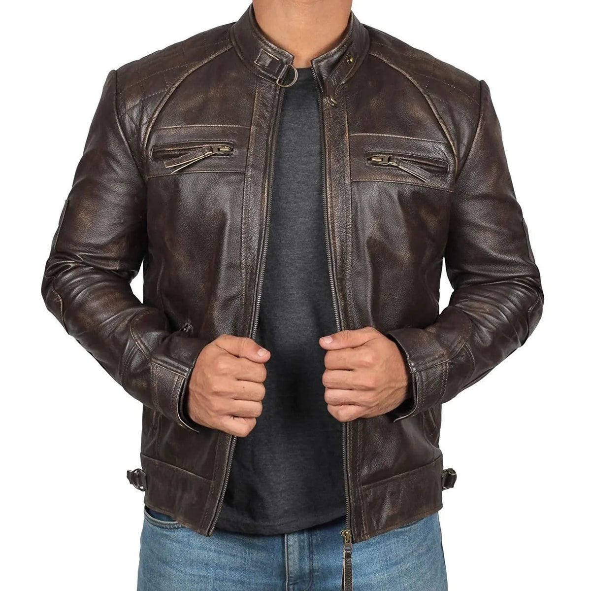 High Quality PU Coat Autumn Leather Jacket Men Slim Casual Moto Biker Stand Collar Solid High Quality Korean Leather Jakcets
