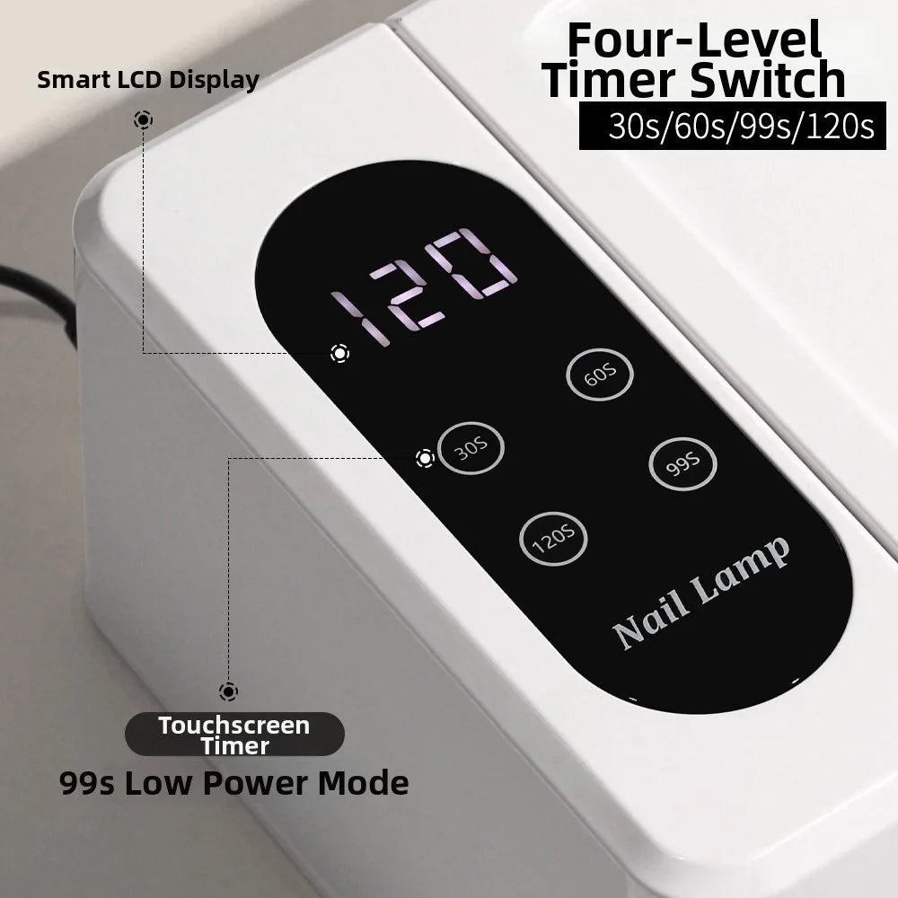 Versatile Dual Hand Nail Dryer Lamp Flip Design 96 LEDS Nail Curing Lamp 30/60/99/120s Timer 2IN1 UV Nails Lamp Salon