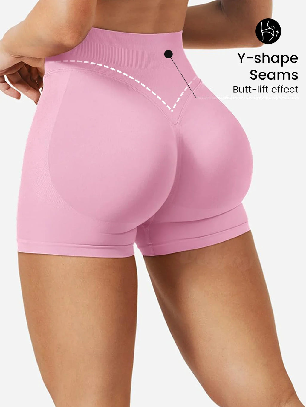 Pilates knit shorts medium intensity training high stretch peach hips no awkward lines casual fitness