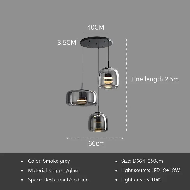 Modern Glass Pendant Light luxury Deco Nordic Led Hanging Light Fixtures  Modern Luminaire Suspension lamp