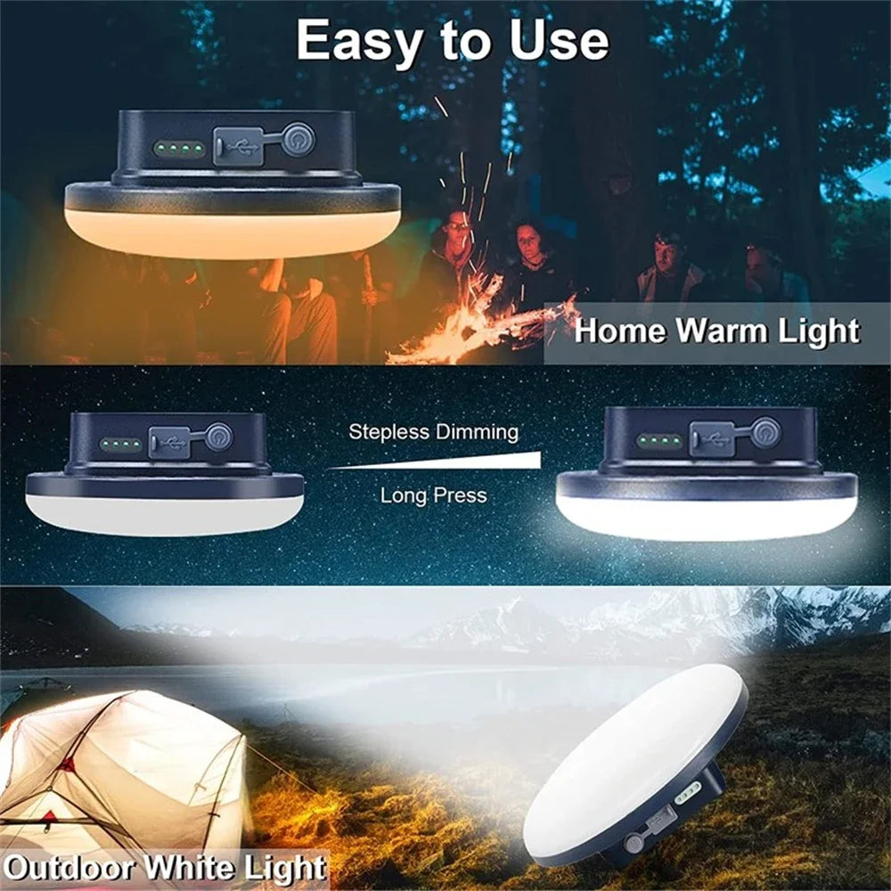 13500mAh Camping Lantern Portable Lantern Rechargeable Magnet Powerful Fashlight Fishing Tent Lamp Outdoor Work Repair Light