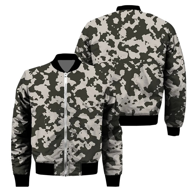 Classic 3d Print Camouflage Zipper Jacket For Men Outdoor Sports Camo Jackets Cool Street Spring Autumn Long Sleeves Coat Tops