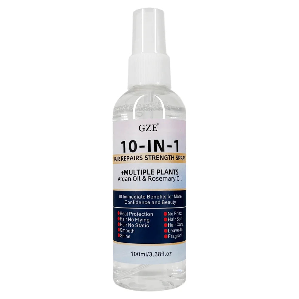 GZE 10 IN 1 Leave In Conditioner Silkening Spray with Argan Oil & Rosemary Oil, Hair Repair & Strength Spray, Anti Frizz