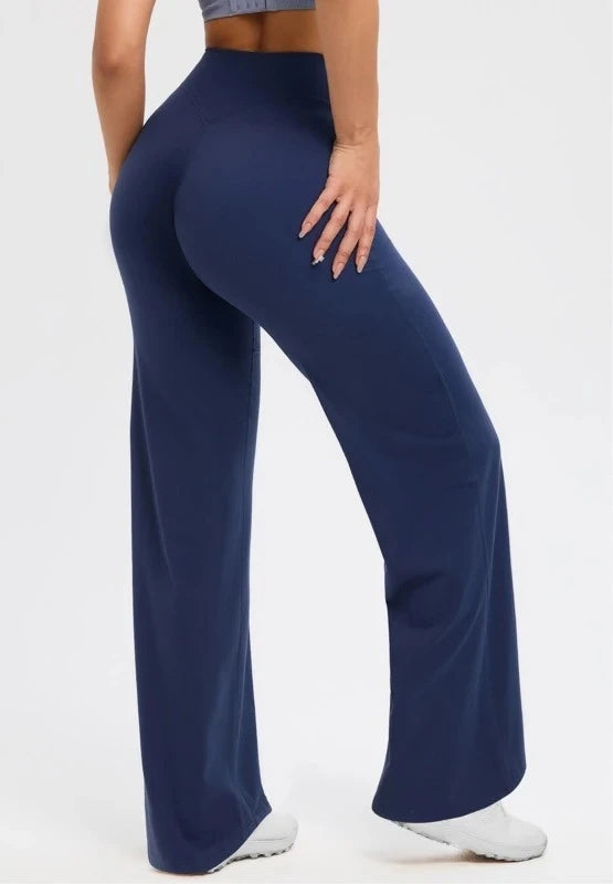 2026 C-B Women High Waist V Back Scrunch Straight Leg Yoga Pants Naked Feel Tummy Control Stretch Gym Pilates Sports Trousers