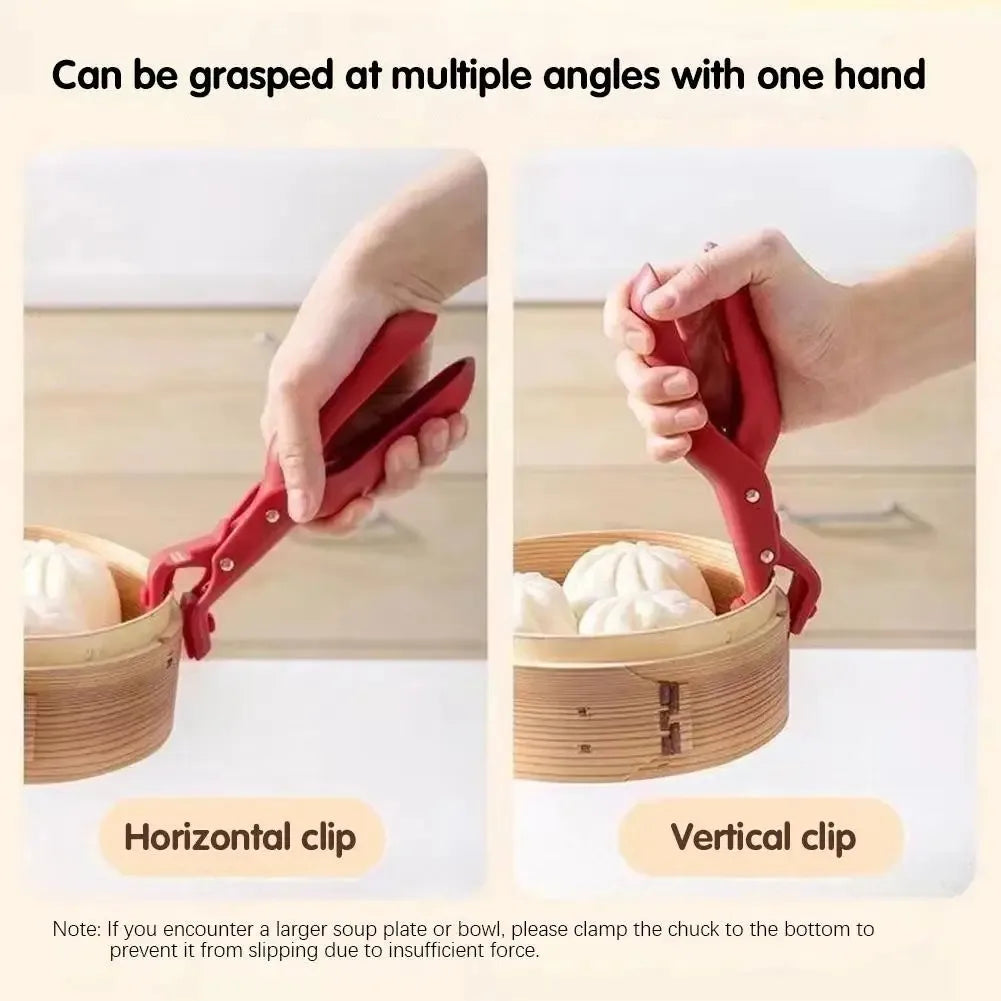 Non-Slip Stainless Steel Bowl Clip Anti-Hot Plate Gripper Portable Dish Lifter Holder for Hot Pot Pan Kitchen Gadgets Cooking To