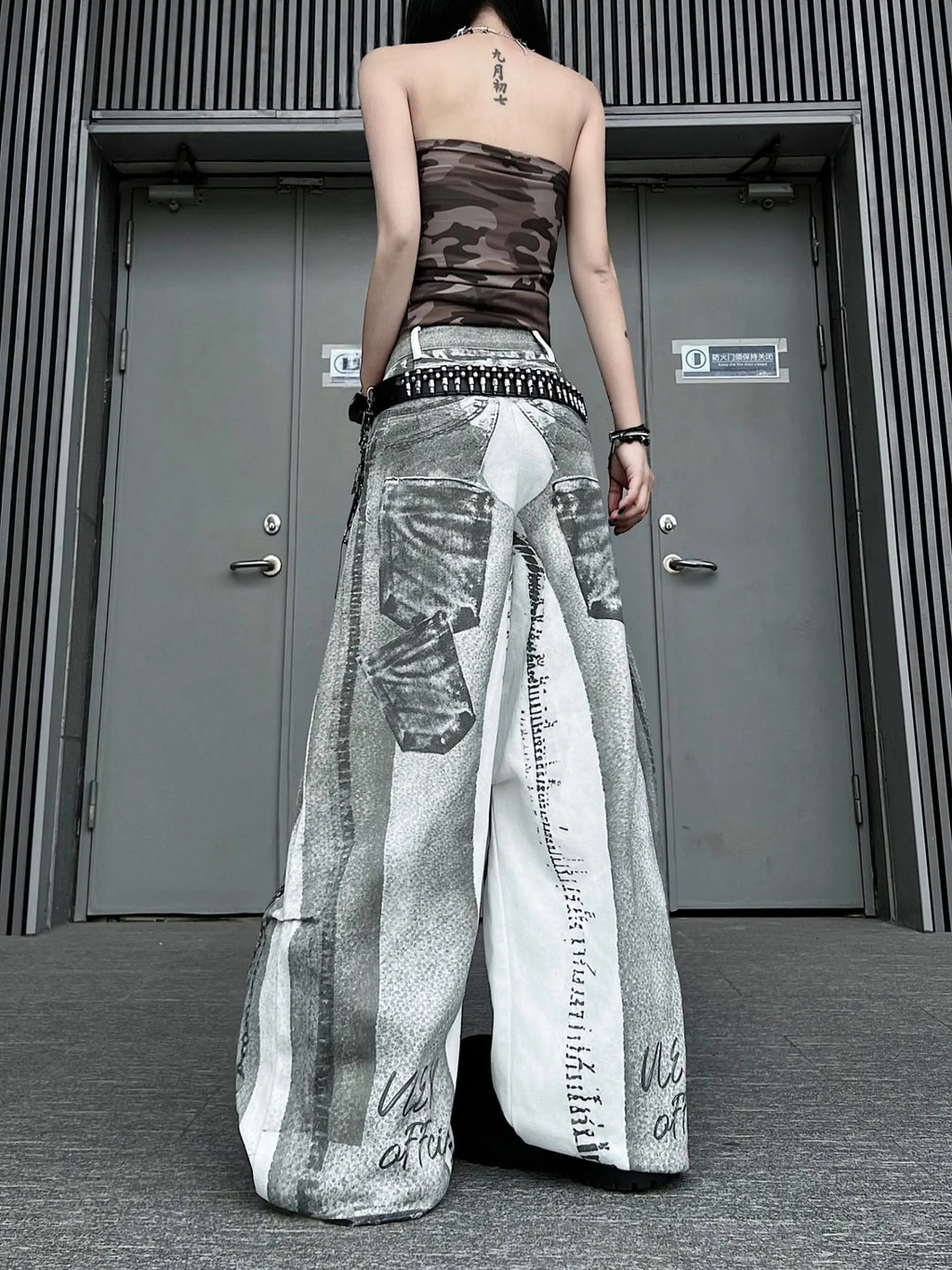 2026 Women's Wide Leg Jeans Casual Cotton Denim Print High Waist Loose Fit Trousers Y2K Vintage Light Wash Street Style