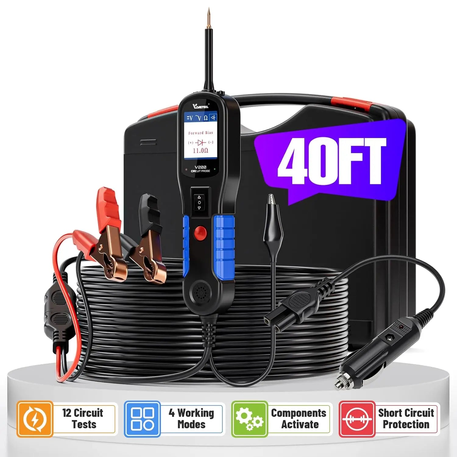 VDIAGTOOL V200PRO Circuit Probe Tester 12V/24V AC/DC Electrical Automotive Electrical System Breaker Finder