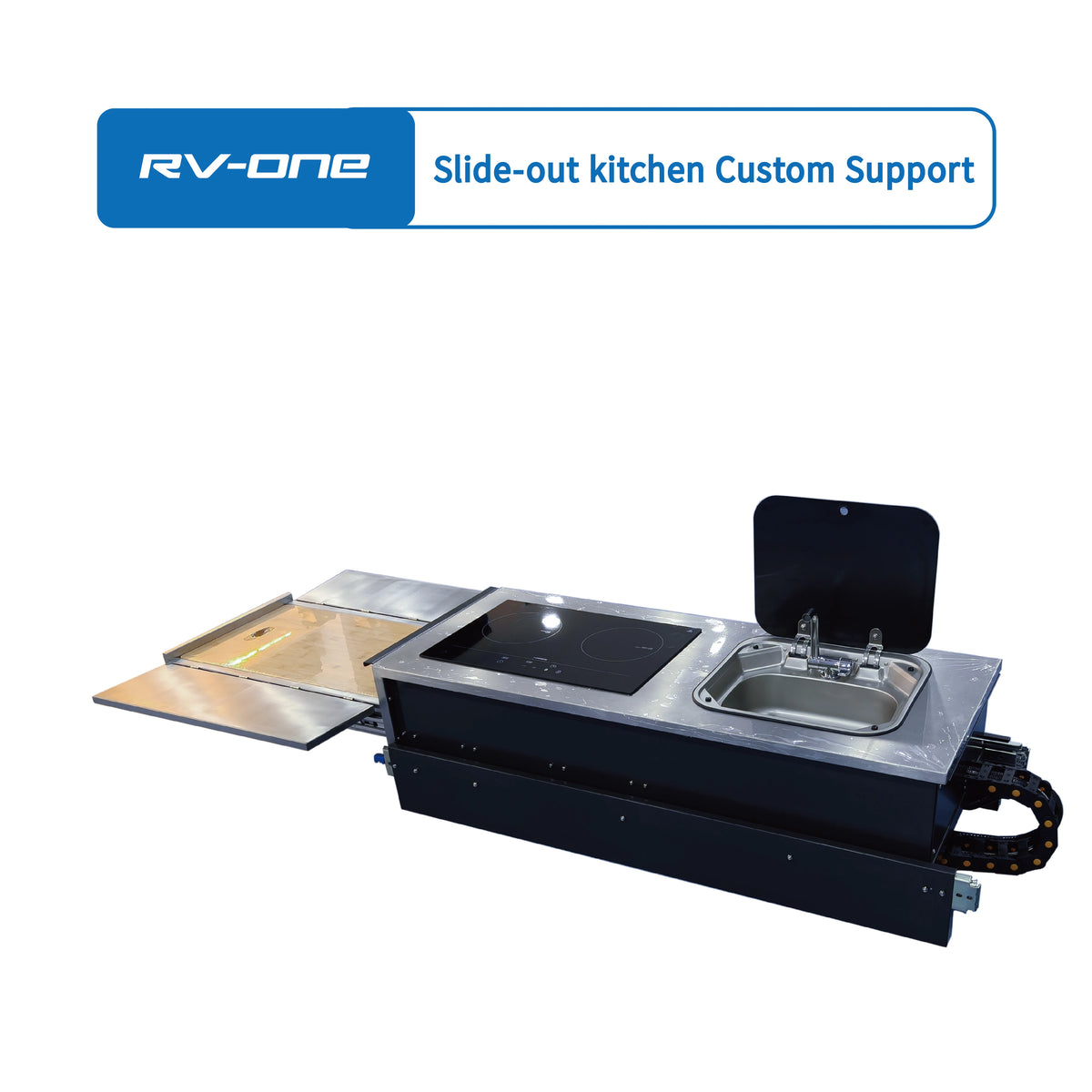 RV Caravan External Slide Out Kitchen Lightweight Customizable Pull Out Cooking System For Camper Trailer Outdoor Use