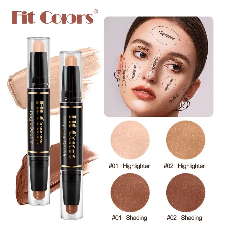 Double Head Highlight Pen Face Make Up Liquid Waterproof Contouring Foundation Contour Makeup Concealer Stick Pencil Cosmetics