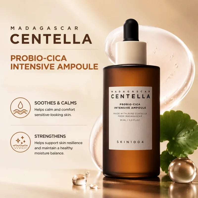 Skin1004 Madagascar Centella Probio-Cica Ampoule Serum,Facial Anti-aging,Nourishing and Soothing Essence 95ml Korean Skincare