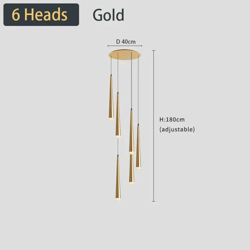 Stair Led Ceiling Chandeliers Duplex Loft Lamp Living Room Decoraction Luxury Light Appliance Hanging Lamps For  Lustre