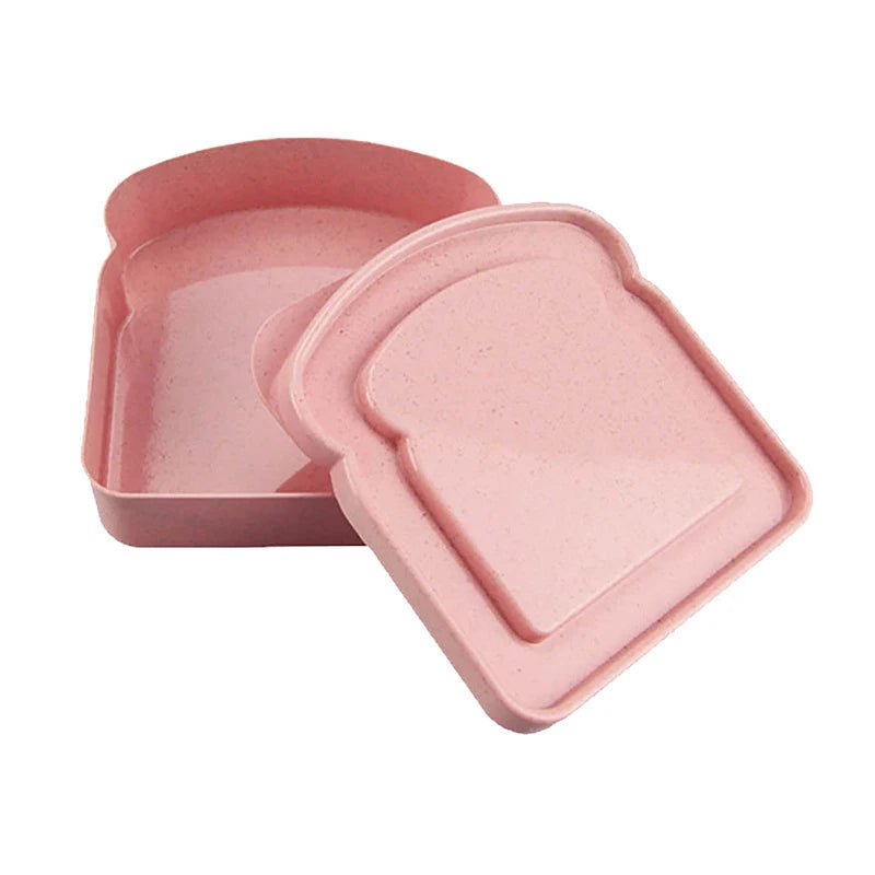 Sandwich Containers Lunch Box Toast Storage Box With Lid Portable Food Storage Case Reusable Microwave Lunch Box Sandwich Case