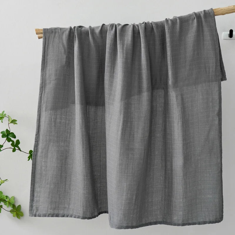 Baby Muslin Swaddle Blankets 2 Layers Breathable Skin-Friendly Newborn Receiving Blankets Swaddle Wrap Baby Essentials 120*110cm