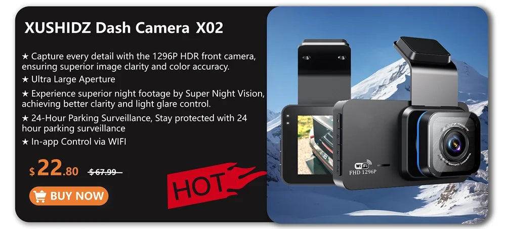 XUSHIDZ 2026 NEW HD 1080P Dash Camera G-sensor Dashcam Car Camera Vehicle Video Recorder DVR Dash Cam Super Night Vision HDR