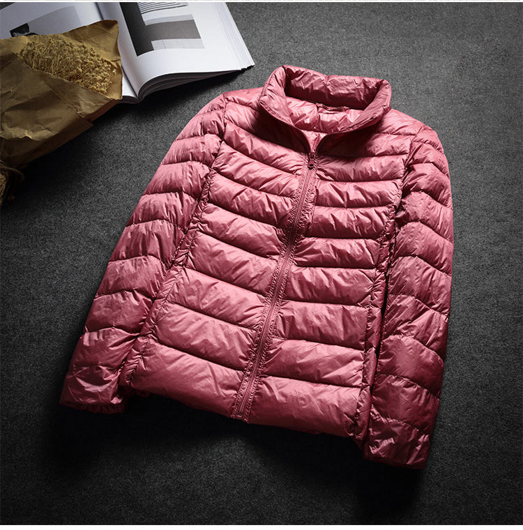 Schinteon Ultralight White Duck Down Jacket Spring Autumn Warm Slim Zipper Women Fashion Light Down Coat 13 Colors S-7XL