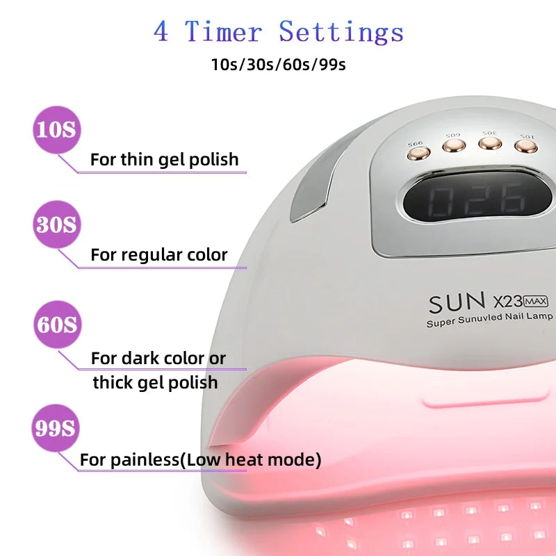 SUN X27MAX New 81LEDs UV LED Nail Lamp Powerful Nail Dryer for Gel Polish Professional Nail Art Manicure Lamp for Home and Salon