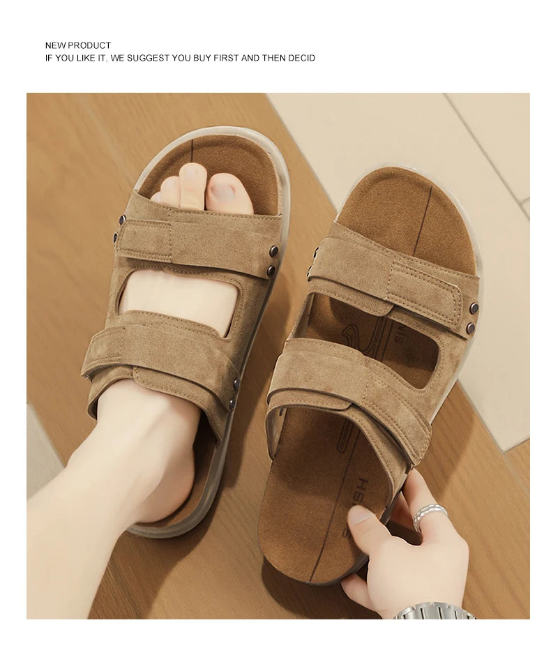 Sandals Breathable Soft Flat Shoes Men Slippers Breathable Casual Shoes for Men Beach Sandals Summer Fashion Shoes Luxury