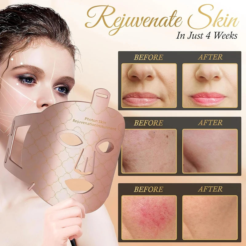 Wireless LED Mask 7 Color LED Silicone Face Mask Skin Firming Anti Aging Rejuvenation Beauty Mask Machine