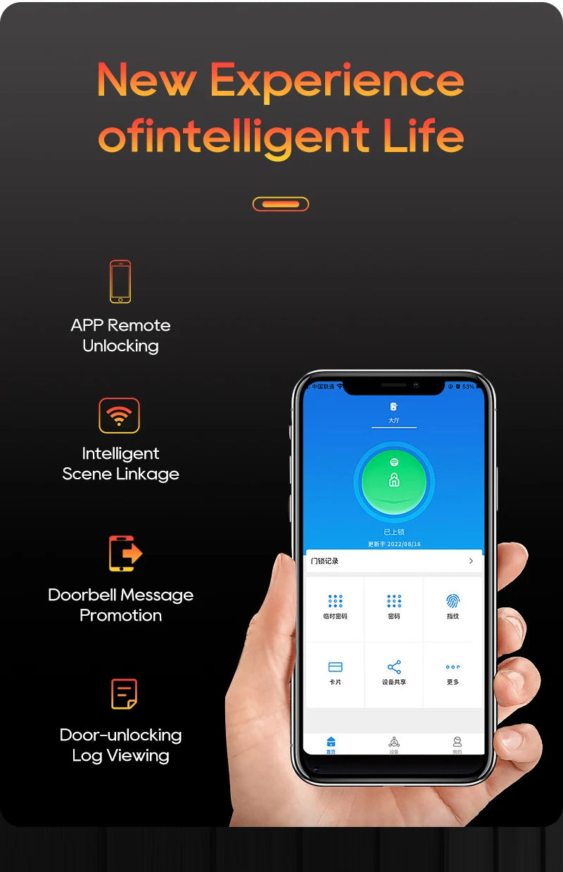 SANKESONG 3D Face Recognition Fingerprint Smart Door Lock WiFi Camera Electronic Lock Digital Electronic Key IC Card APP Unlock