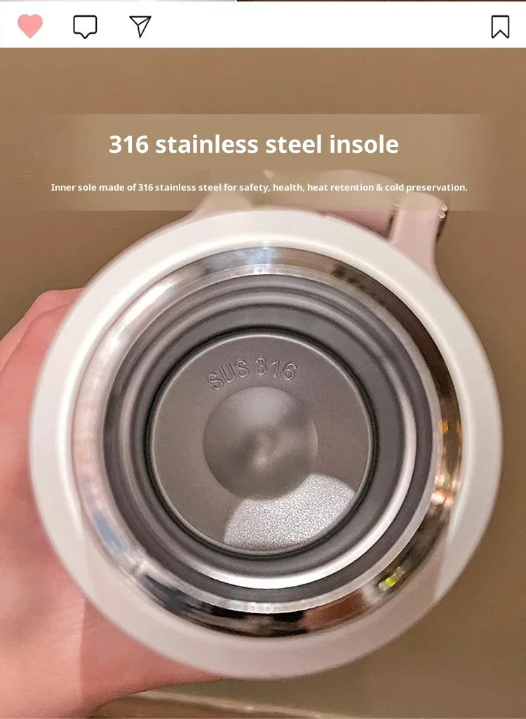 316 Stainless Steel 600ml Coffee Cup Travel Thermal Mug Leak-Proof Thermos Bottle Tea Coffee Mug Office Business Style Thermos L