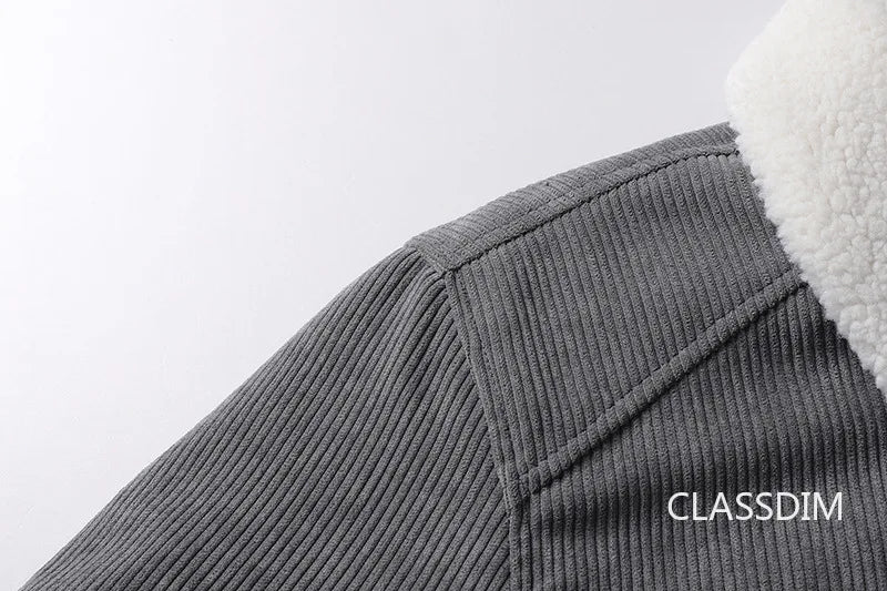 Men Corduroy Winter Coats Fleece Down Jackets Casual Jaquetas New Fashion Male Thicker Warm Parkas Short Winer Jackets Size 5XL