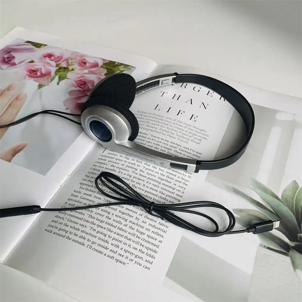 Fashion Retro Classic Headset Y2K Wired Headphone 3.5mm Type C Over Ear Earbud