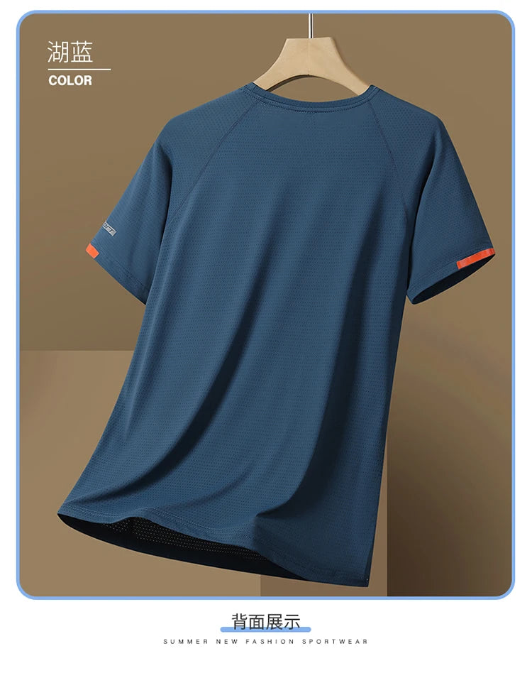 For 2025 Summer T Shirt Fashion Short Sleeves Quick Dry Running Casual Men'S T-Shirts Oversize 7XL 8XL Top Tees Tshirts