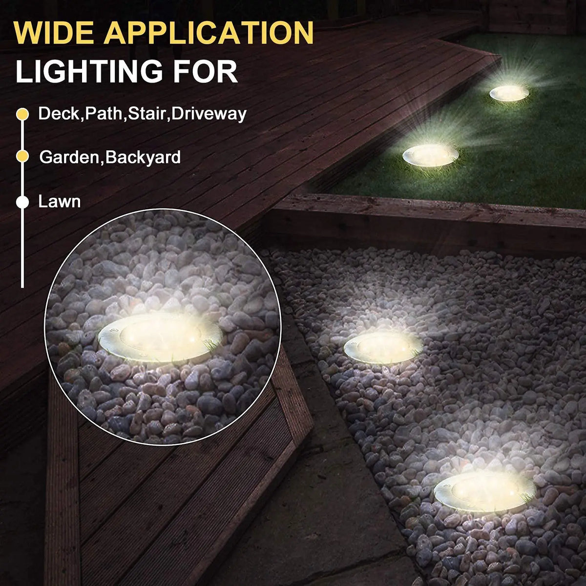8/20 LED Solar Power Disk Light Outdoor Garden Solar Underground Light Deck Light Spotlight Buried Solar Led Lamp Garden Decor
