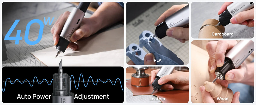 HOZO Ultrasonic Cutter with Auto Power Adjustment 6-in-1 Blades for Precision Cutting Hobby Craft Model Making Gloves Given Away