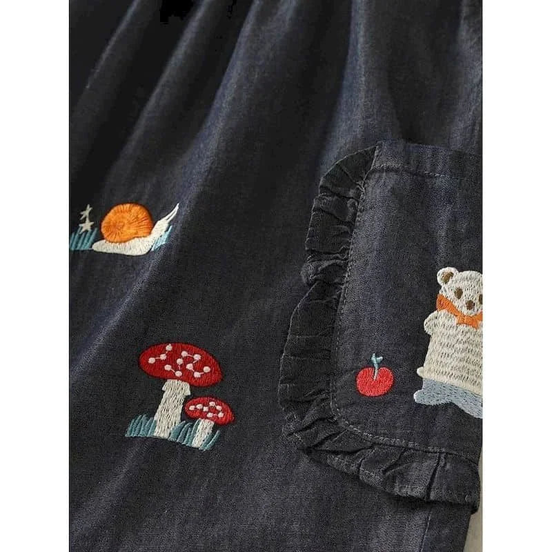 Denim Shorts Women Summer Wear Vintage Drawstring Elastic Waist Ruffle Wide Leg Pants Casual Loose Jean Shorts Women Clothing