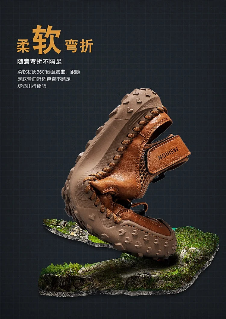 Summer Men Sandals Genuine Leather Mens Casual Shoes Outdoor Men Leather Sandals for Men Beach Shoes Roman mens Shoes
