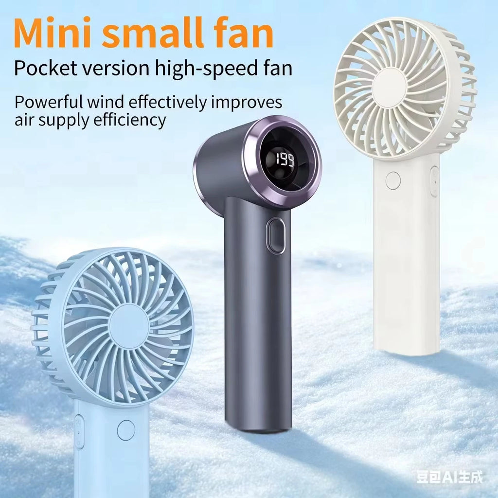 Powerful Mini Handheld Fan, Compact Portable Rechargeable Fan, High Speed Small Pocket Fan for Summer Travel Camping
