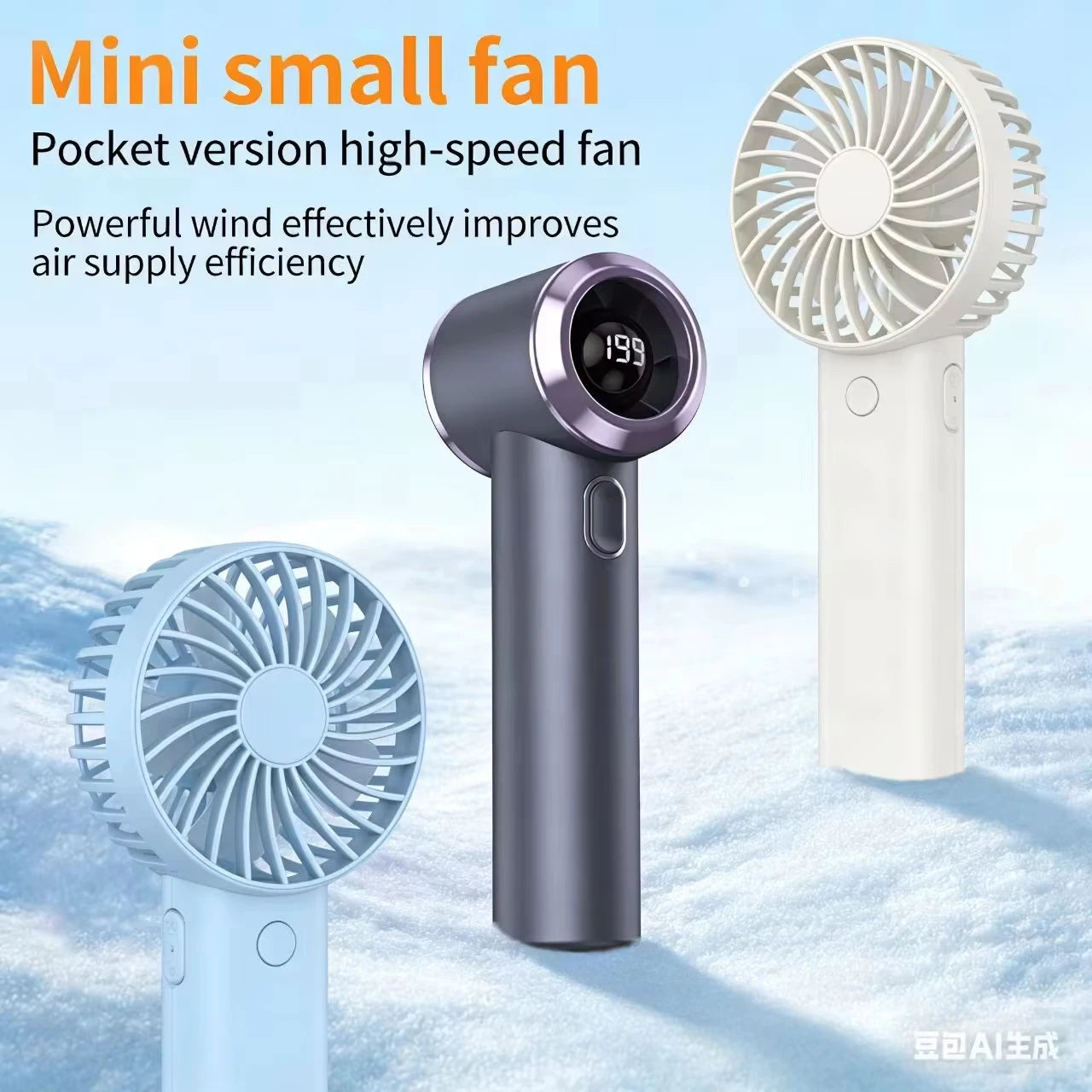 Powerful Mini Handheld Fan, Compact Portable Rechargeable Fan, High Speed Small Pocket Fan for Summer Travel Camping