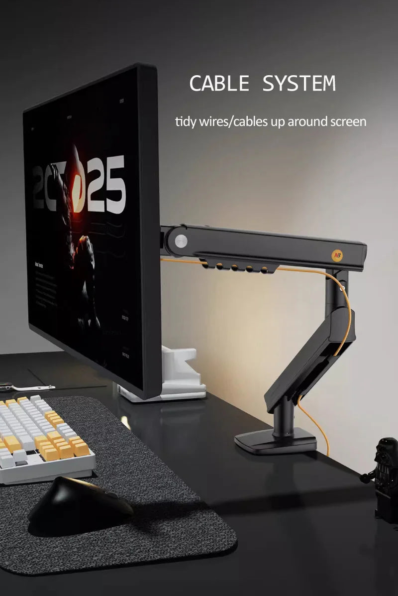 NEW NB F80 2-9kg Popular 17"30" Monitor Screen Desktop Stand Computer Bracket Gas Spring Long Arm Clamp Grommet Hole 360 Rotate