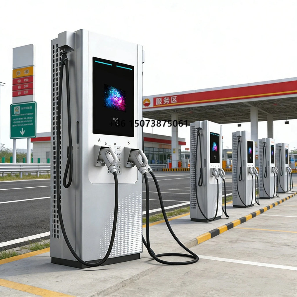New DC Electric Car Charging Station 60KW 90KW 120KW Commercial IP55 Floor Mounted DC EV Charger With 7 Inch Screen