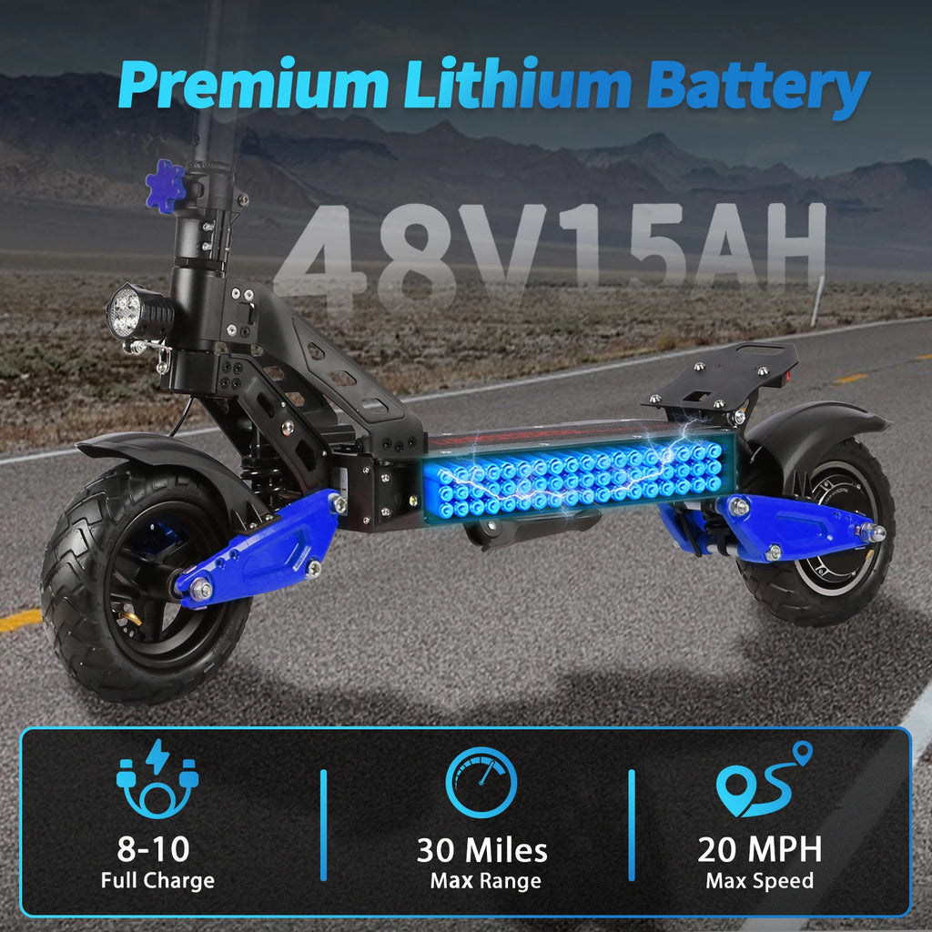 Heavy Duty X1 Electric Scooter 1000W Brushless Motor 100KG Max Load 35KM Range Dual Shock Absorption and Foldable Frame